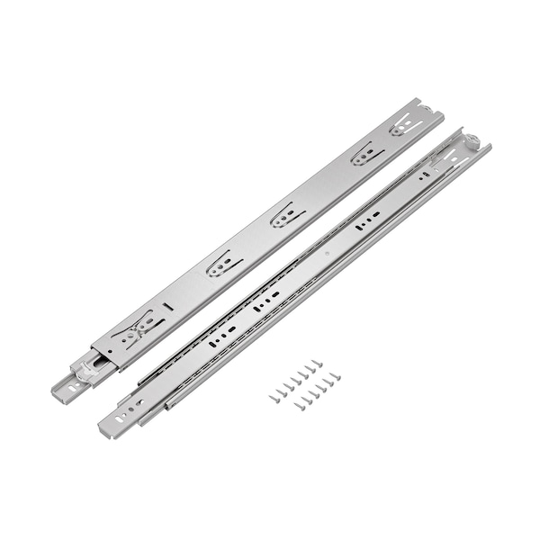 Richelieu 20-inch 500 mm Full Extension Stainless Ball Bearing Slides for Frameless Cabinet, 100 lb, Pair - TU304170500