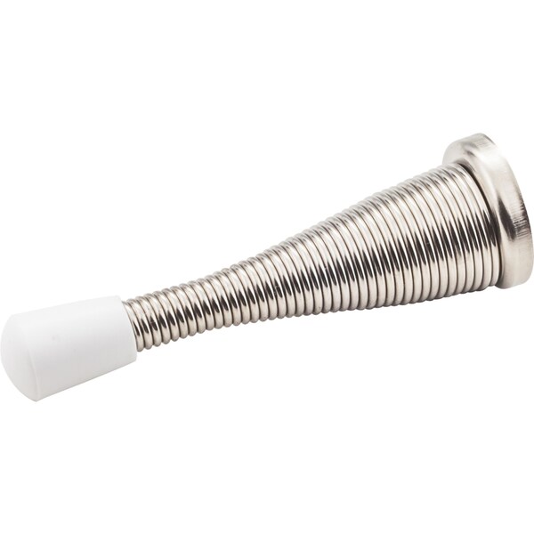 Hardware Resources 3In. Spring Door Stop W/ Rubber Tip - Nickel - DS04-NI-R