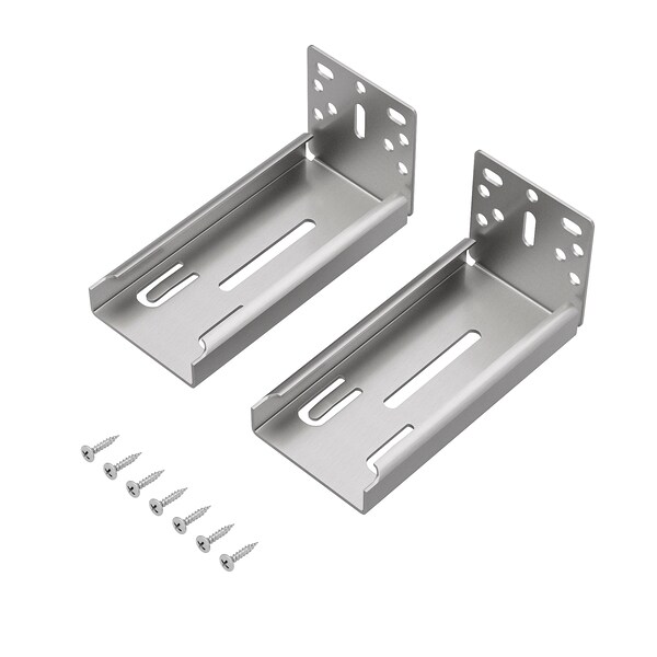 Richelieu Rear Support Bracket for Installing Stainless Steel Frameless Slides on Framed Cabinet, Pair - TU304RB2G