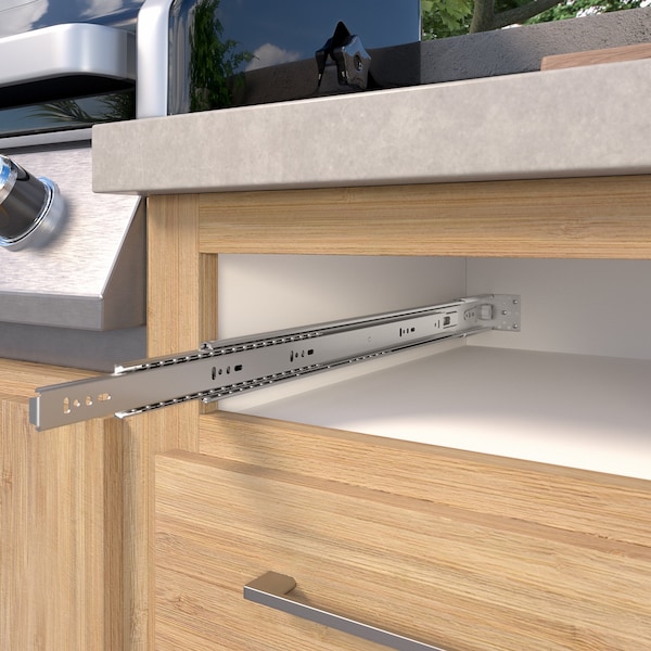 Richelieu Rear Support Bracket for Installing Stainless Steel Frameless Slides on Framed Cabinet, Pair - TU304RB2G