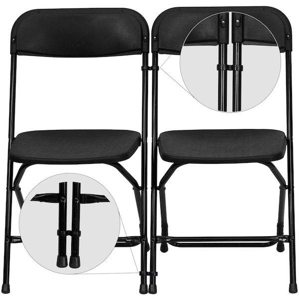 Flash Furniture Ganging Clips, Plastic, Black - LE-3-BK-GANG-GG