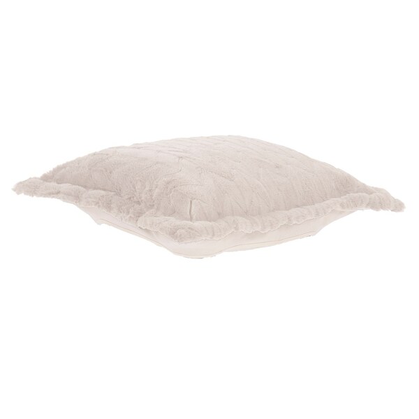 Howard Elliott Puff Ottoman Cover Faux Fur Angora Natural - Cover Only - C310-1092
