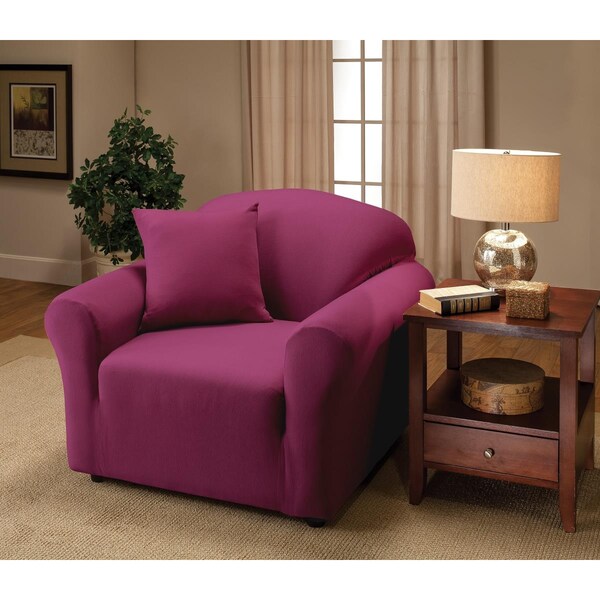 Bedding Beyond Stretch Jersey Chair Slipcover, Purple - BE2613785