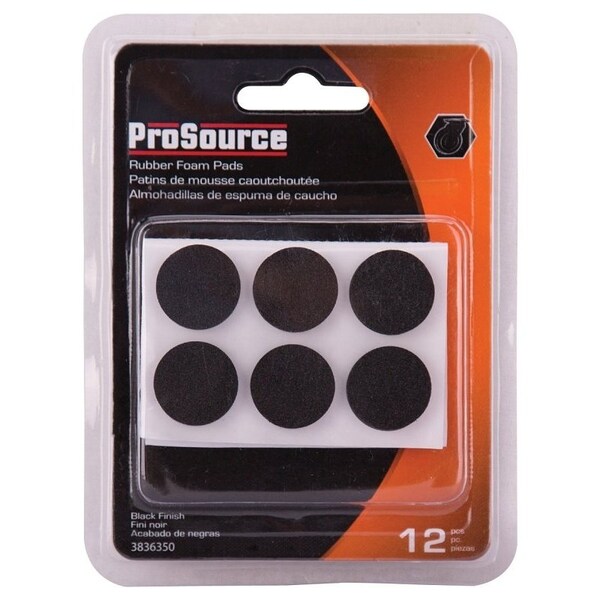Prosource Furniture Pad, SBR, Black, 3/4 in Dia, 7/32 in Thick, Round - FE-50720-PS