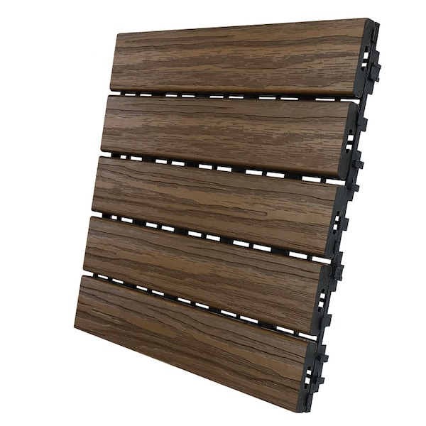 Aura Aura 12 in. W X 12 in. L Walnut Composite Balcony/Deck Tiles 6 sq ft - DS5-W06-WN02