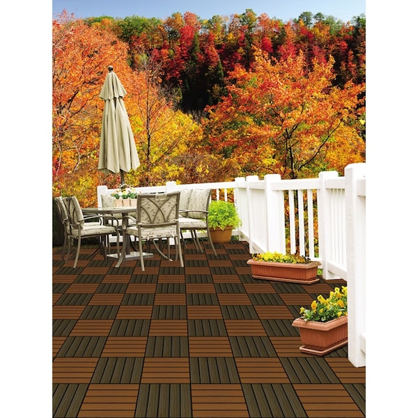 Aura Aura 12 in. W X 12 in. L Walnut Composite Balcony/Deck Tiles 6 sq ft - DS5-W06-WN02
