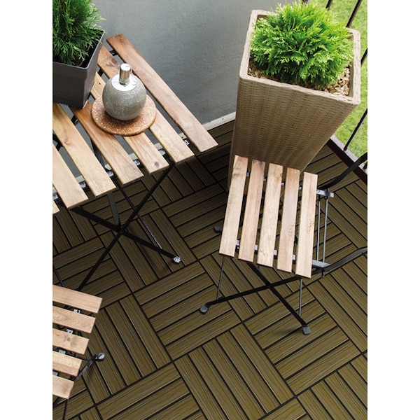 Aura Aura 12 in. W X 12 in. L Walnut Composite Balcony/Deck Tiles 6 sq ft - DS5-W06-WN02