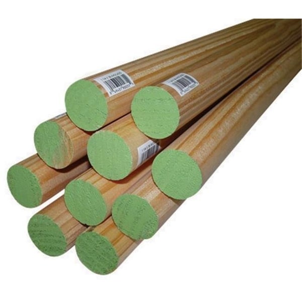 Dendesigns 02541-R0036C1 1.25 x 36 in. Thunderbird Forest Poplar Dowels Hardwood  Light Green - pack of 4 - DE152819