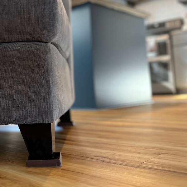 Service Caster Non-Slip Furniture Pads, Rubber Coasters, Caster Cups Set of 4 Brown, 4PK - SCC-RUBBERCUP-3X3-SQUARE-BROWN