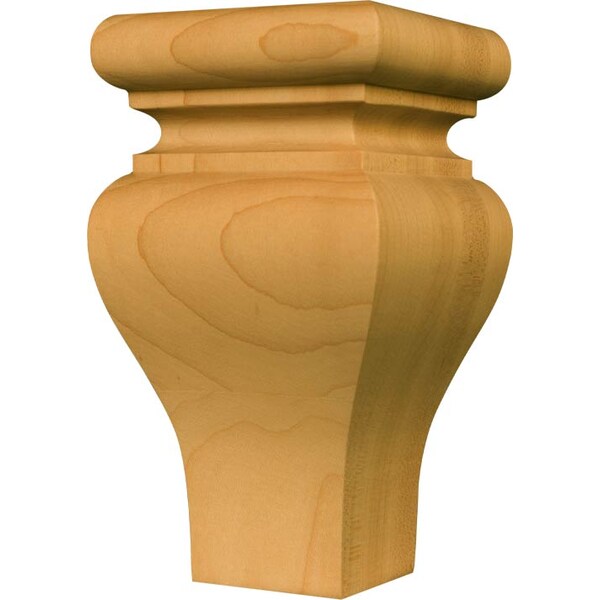 Osborne Wood Products 4 3/4 x 3 3/8 Square Tulip Furniture Foot in Alder - 4102A