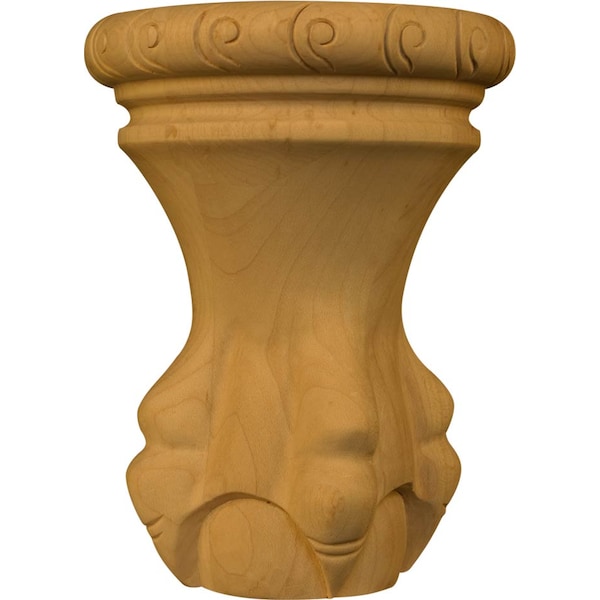 Osborne Wood Products 6 1/4 x 4 1/2 Inch Bird Claw Round Bun Foot in Hard Maple - 4165HM