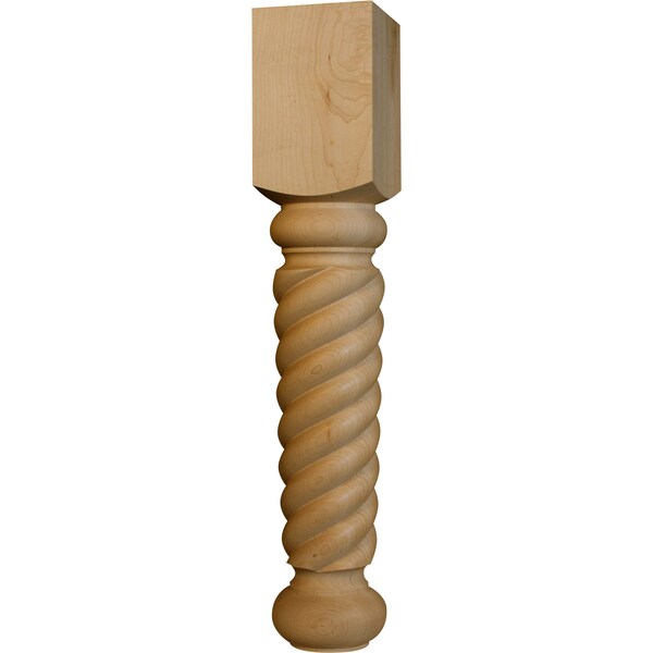 Osborne Wood Products 29 x 5 Tapered Rope Dining Table Leg in Red Oak - 1153O