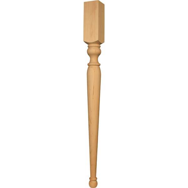 Osborne Wood Products 29 x 2 1/2 Slender Dining Table Leg in Hard Maple - 1022HM