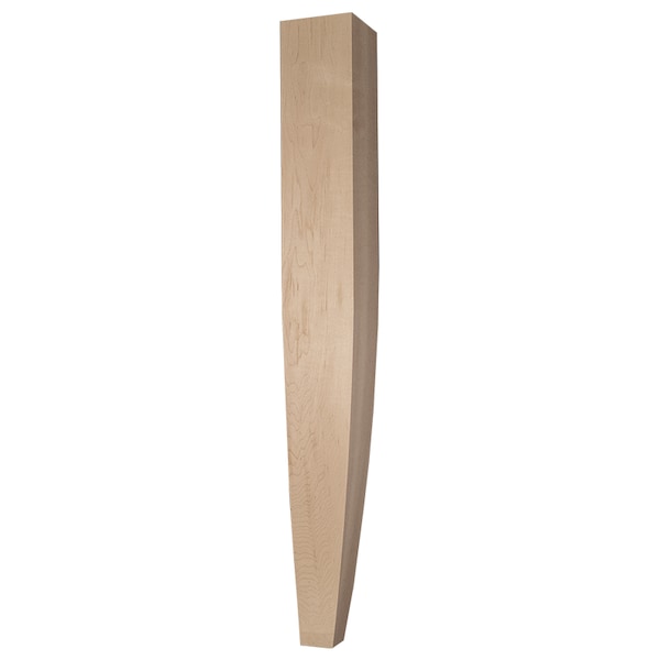 Osborne Wood Products 29 x 3 1/2 Two Sided Curved Tapered Dining Table Leg in Red Oak - 3180O