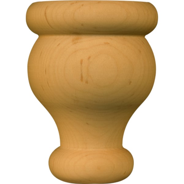 Osborne Wood Products 4 x 2 7/8 Brunswick Round Bun Foot in Alder - 4095A