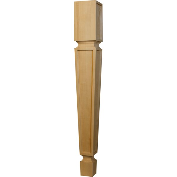 Osborne Wood Products 29 x 3 1/2 Tapered Mission Dining Table Leg in Hard Maple - 1119HM