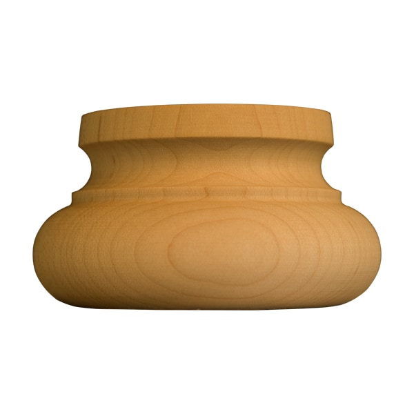 Osborne Wood Products 2 x 3 3/8 Squat Round Bun Foot in Cherry - 4101C