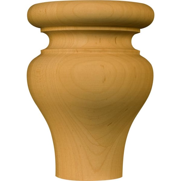 Osborne Wood Products 4 3/4 x 3 3/8 Tulip Round Bun Foot in Hard Maple - 4100HM