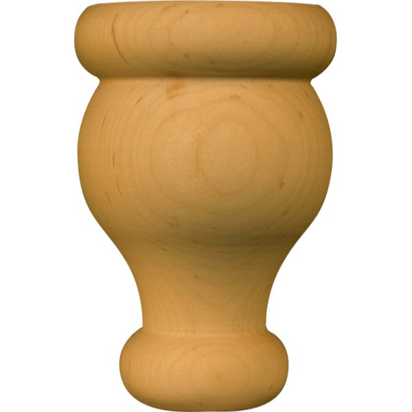 Osborne Wood Products 4 1/2 x 2 7/8 Brunswick Round Bun Foot in Knotty Pine - 4097P