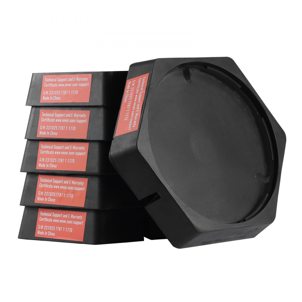 VEVOR RV Leveling Pads, 9 Inch Round Landing Feet, Permanent Attached Jack Stabilizers, Rubber Jack Pads, 5000 lbs Capacity per RV Jack Pad, 5th Wheels, Travel Trailers, Class A/C Motorhomes (6-Pack) - FXBDLJT2YC00W5PN1V0