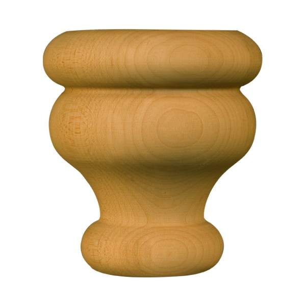 Osborne Wood Products 3 1/4 x 2 7/8 Brunswick Round Bun Foot in Alder - 4090A