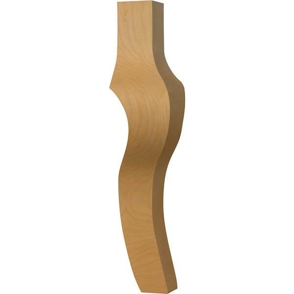 Osborne Wood Products 18 x 3 1/2 Cabriole Coffee Table Leg in Black Walnut - 1390W