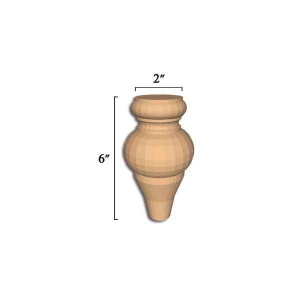 Osborne Wood Products 6 x 3 1/4 English Country Bunfoot in Cherry - 303034C