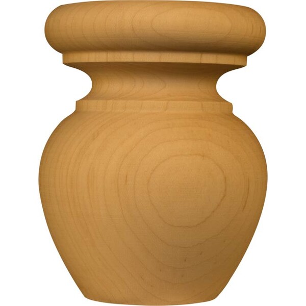 Osborne Wood Products 4 1/2 x 3 3/8 Apple Round Bun Foot in White Oak - 4202WO
