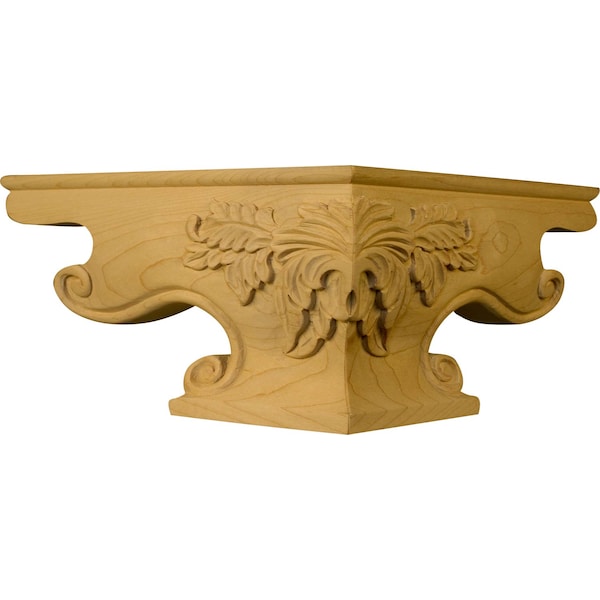 Osborne Wood Products 4 1/2 x 7 1/2 Corner Acanthus Leaf Ogee Foot in Hard Maple - 4320HM