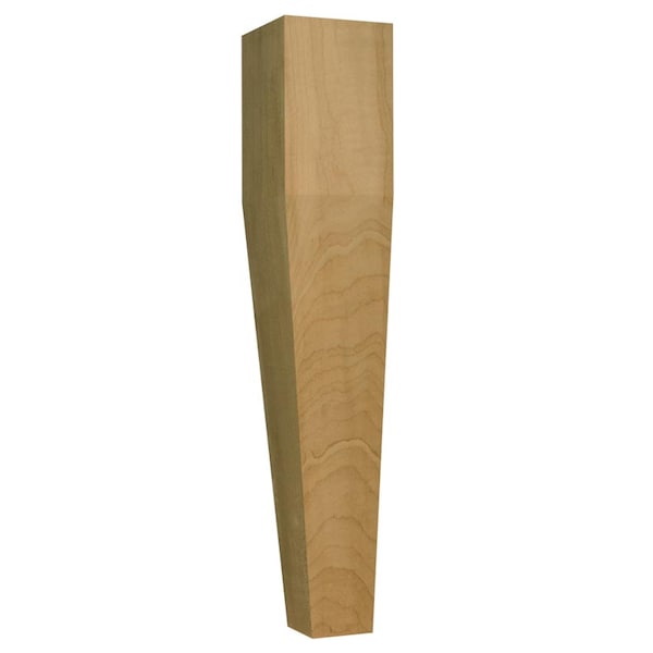 Osborne Wood Products 18 x 3 1/2 2 Sided Tapered Coffee Table Leg in Hard Maple - 1382HM