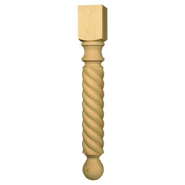 Osborne Wood Products 29 x 4 Traditional Rope Dining Table Leg in Alder - 1011A