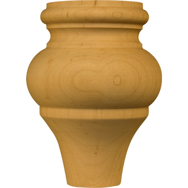 Osborne Wood Products 4 1/2 x 3 1/4 English Country Round Bun Foot in Red Oak - 4040O