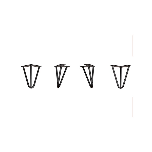 Osborne Wood Products 6x4 SOLD AS A SET OF FOUR, Hairpin Table Legs in Flat Black Finish PK - 416003BL