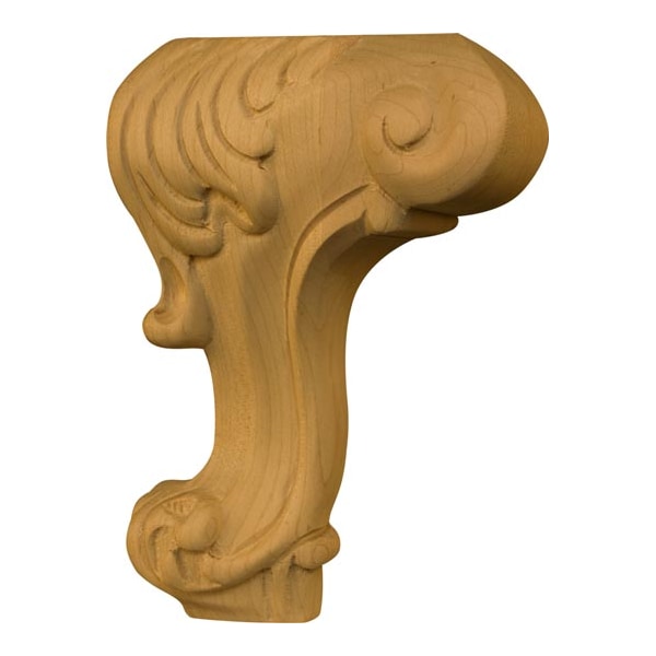 Osborne Wood Products 6 x 4 1/2 x 3 3/8 Carved Queen Anne Foot in Cherry - 6155C
