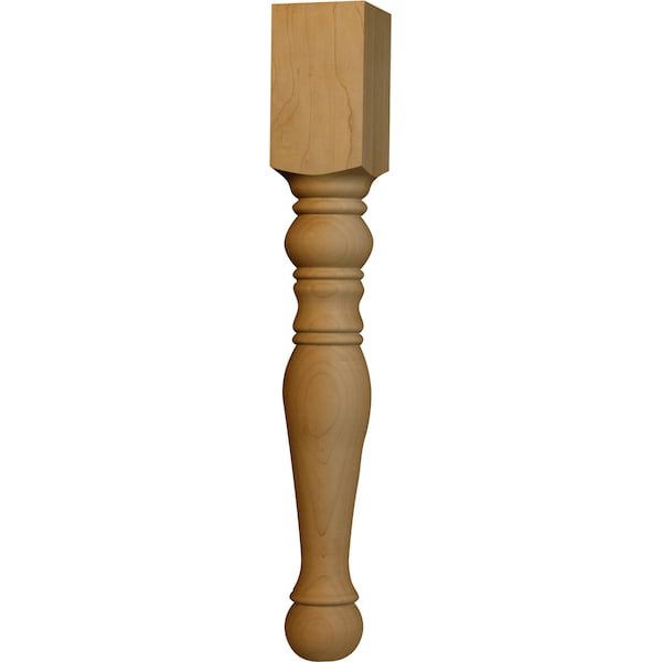 Osborne Wood Products 18 x 2 1/2 Colonial Coffee Table Leg in Rustic Alder - 1301RCA