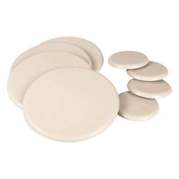 Zoro Select Furn. Glides, Self-Stick, Rd, 3-1/2", 7", PK8 - 10G206