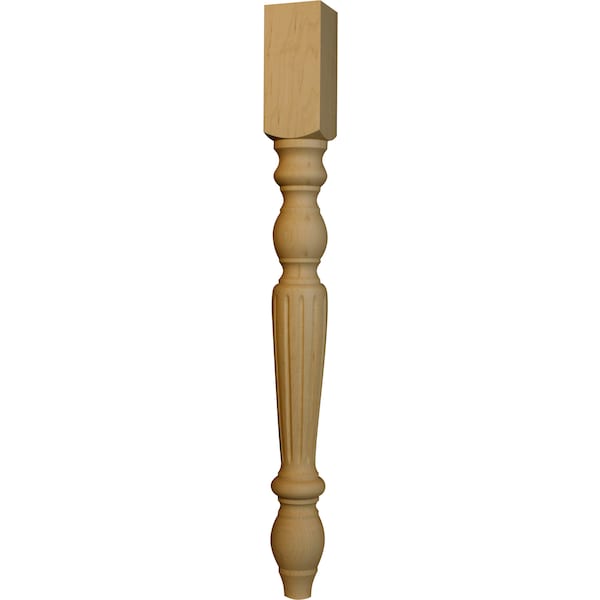 Osborne Wood Products 29 x 2 3/4 Narrow Traditional Dining Table Leg in White Oak - 1115WO