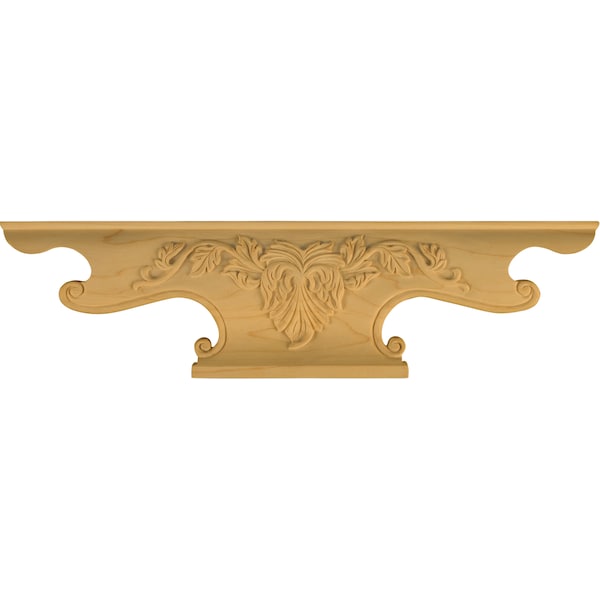 Osborne Wood Products 4 1/2 x 17 x 1 Center Acanthus Ogee Foot in Rubberwood - 4323RW