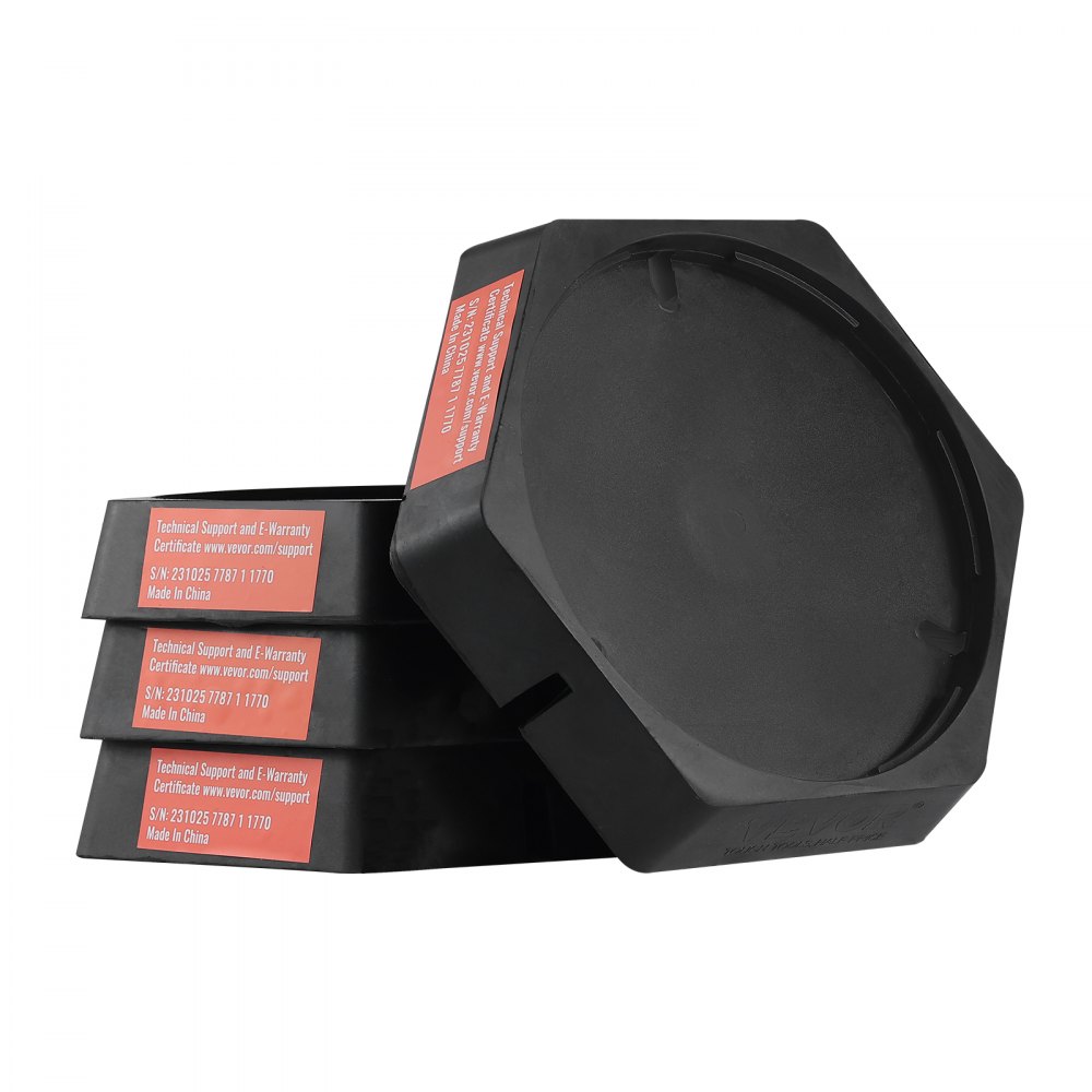 VEVOR RV Leveling Pads, 9 Inch Round Landing Feet, Permanent Attached Jack Stabilizers, Rubber Jack Pads, 5000 lbs Capacity per RV Jack Pad, 5th Wheels, Travel Trailers, Class A/C Motorhomes (4-Pack) - FXBDSJT2YC00P6V1JV0