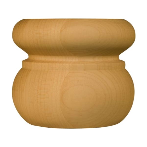 Osborne Wood Products 3 x 3 3/8 Sapelo Round Bun Foot in Red Oak - 4113O