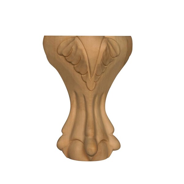 Osborne Wood Products 8 x 4 1/2 Ball & Claw Acanthus Leg in Rubberwood (paintgrad - 891886RW