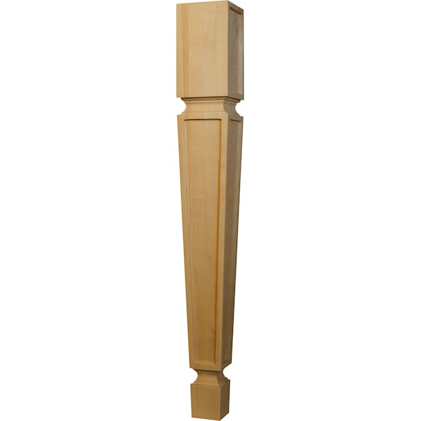 Osborne Wood Products 29 x 3 1/2 Tapered Mission Dining Table Leg in Soft Maple - 1119M