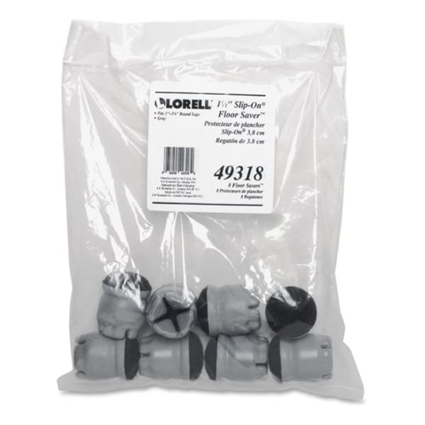 Lorell Slip-On Floor Savers, Gry Vyl, 1.5", PK8 - LLR49318