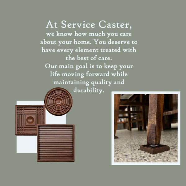 Service Caster Non-Slip Furniture Pads, Rubber Coasters, Caster Cups Set of 4 Brown, 4PK - SCC-RUBBERCUP-134-ROUND-BROWN