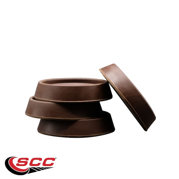 Service Caster Non-Slip Furniture Pads, Rubber Coasters, Caster Cups Set of 4 Brown, 4PK - SCC-RUBBERCUP-134-ROUND-BROWN