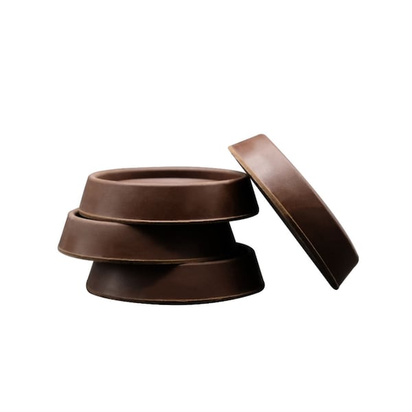 Service Caster Non-Slip Furniture Pads, Rubber Coasters, Caster Cups Set of 4 Brown, 4PK - SCC-RUBBERCUP-134-ROUND-BROWN
