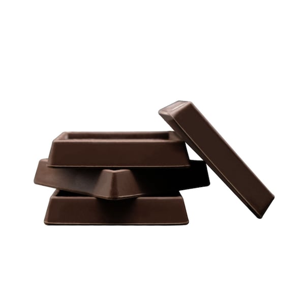 Service Caster Non-Slip Furniture Pads, Rubber Coasters, Caster Cups Set of 4 Brown, 4PK - SCC-RUBBERCUP-2X2-SQUARE-BROWN