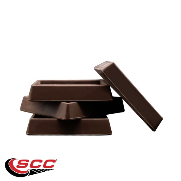 Service Caster Non-Slip Furniture Pads, Rubber Coasters, Caster Cups Set of 4 Brown, 4PK - SCC-RUBBERCUP-2X2-SQUARE-BROWN