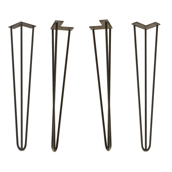 Osborne Wood Products 29 x 4 SOLD AS A SET OF FOUR~Hairpin Table Legs in Steel (Clear Coated - 411003STL