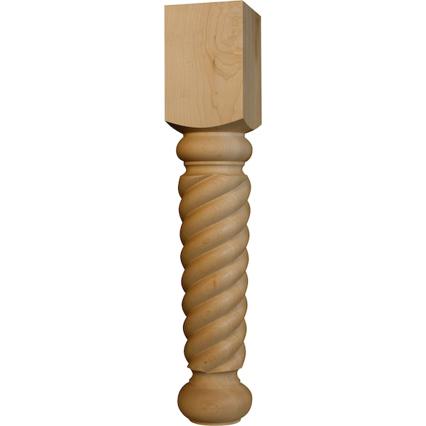 Osborne Wood Products 29 x 5 Tapered Rope Dining Table Leg in Rustic Alder - 1153RCA